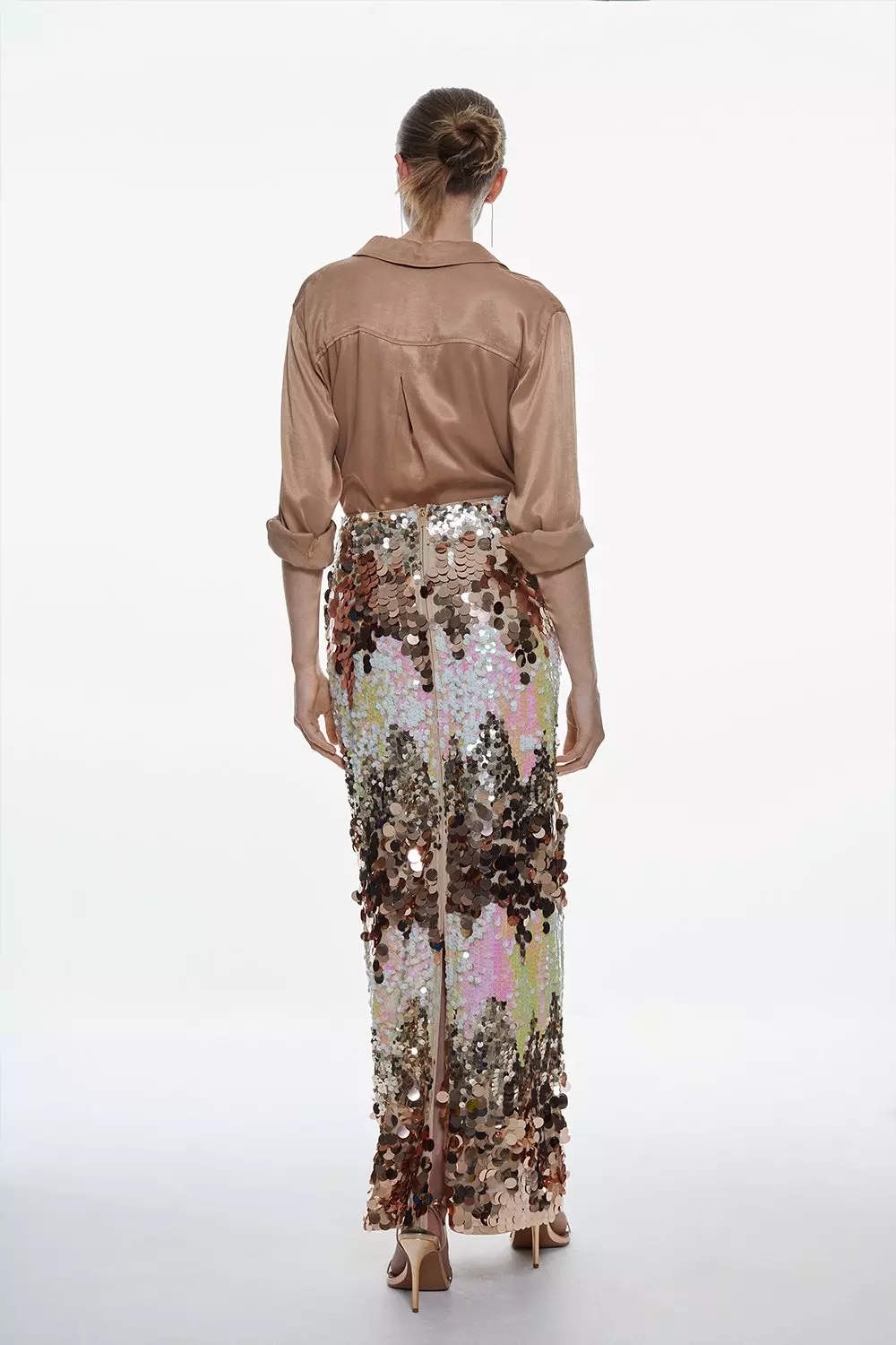 Rose gold shop sequin skirt maxi